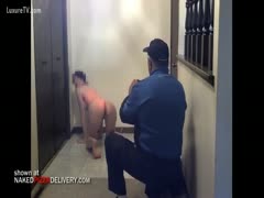 Delivery of pizza With this chab's delivery of an undressed adolescent doxy, the stud is having the time of his life.